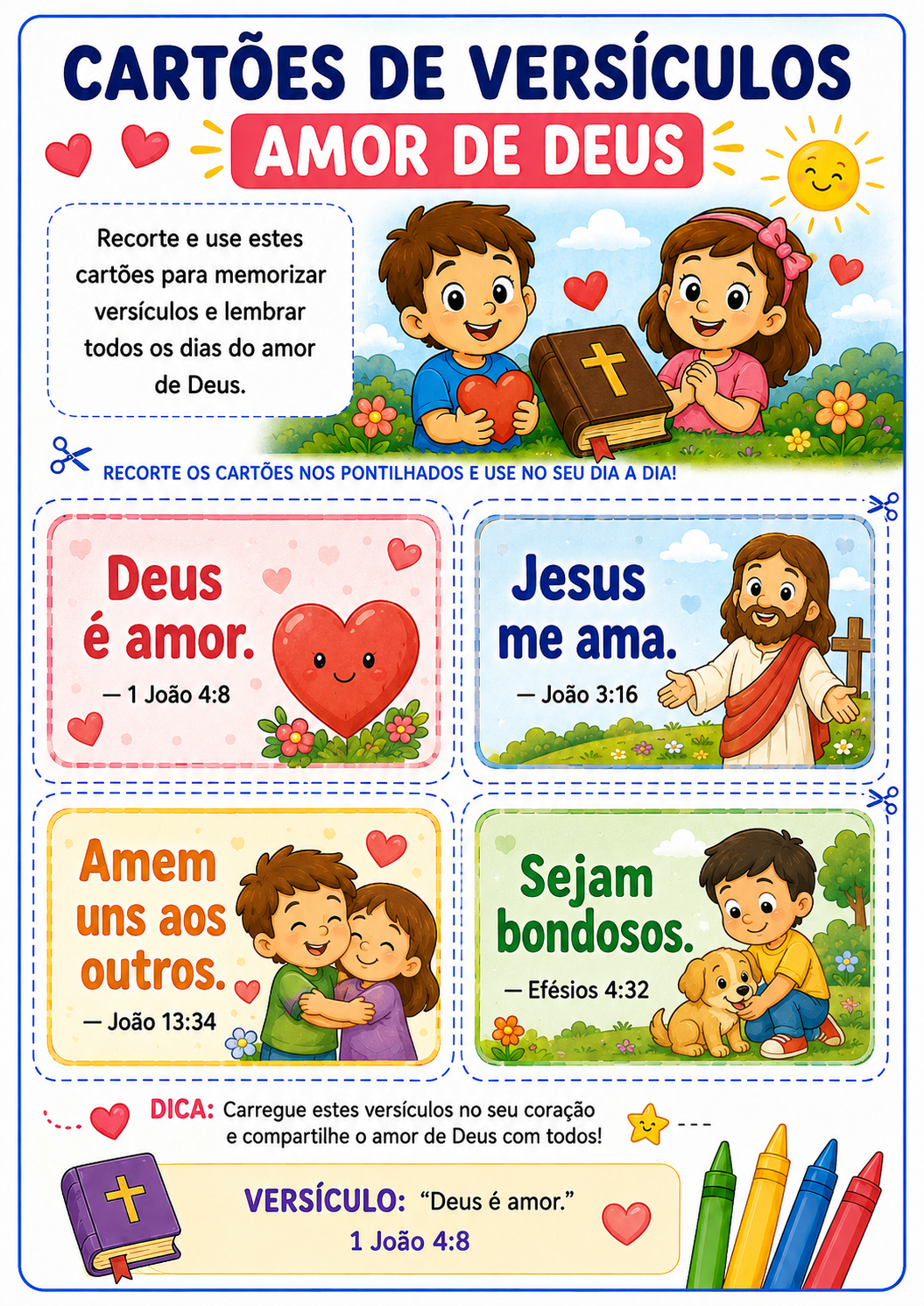 Cartões de versículos — Amor de Deus