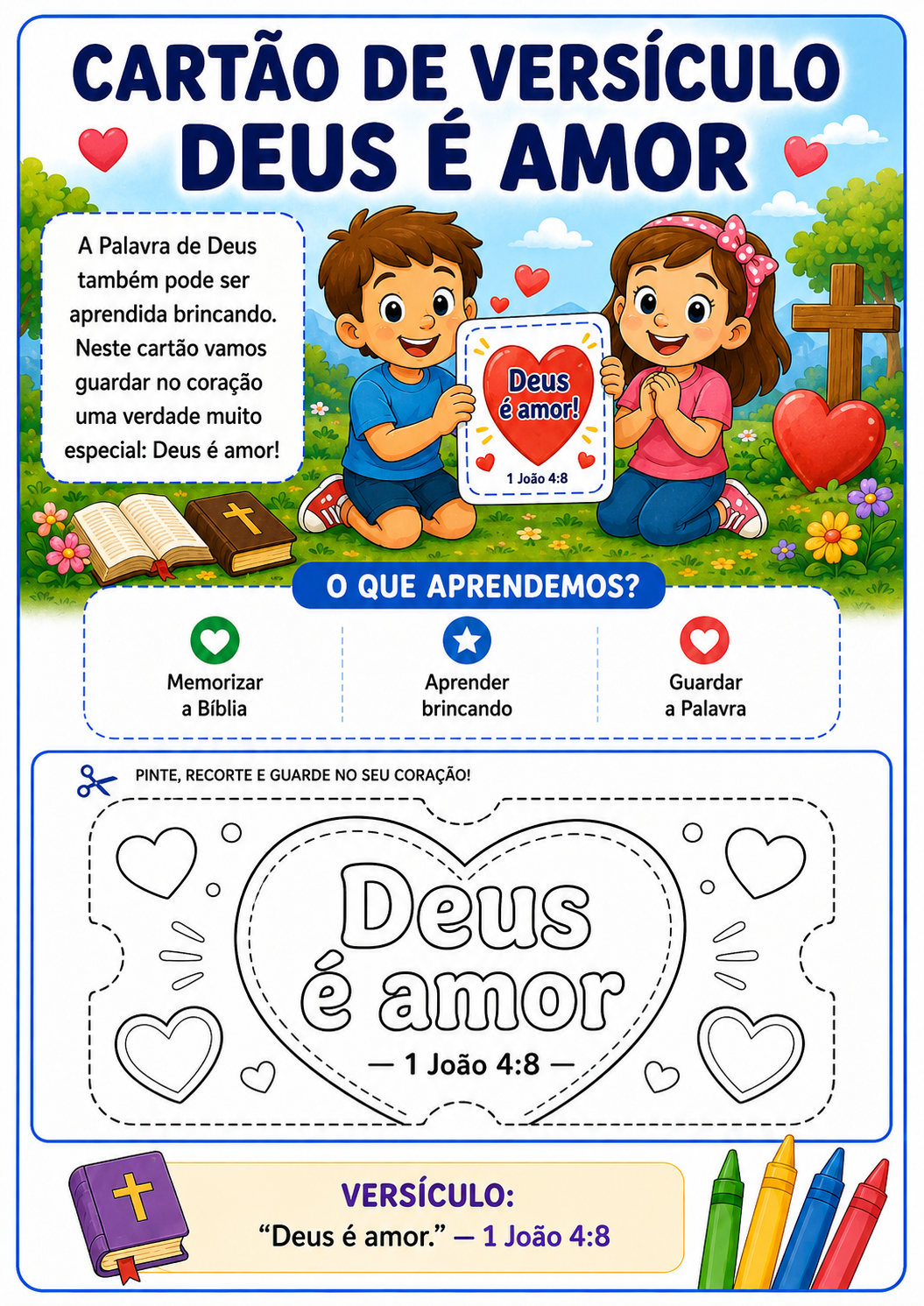 Cartão de versículo — Deus é amor
